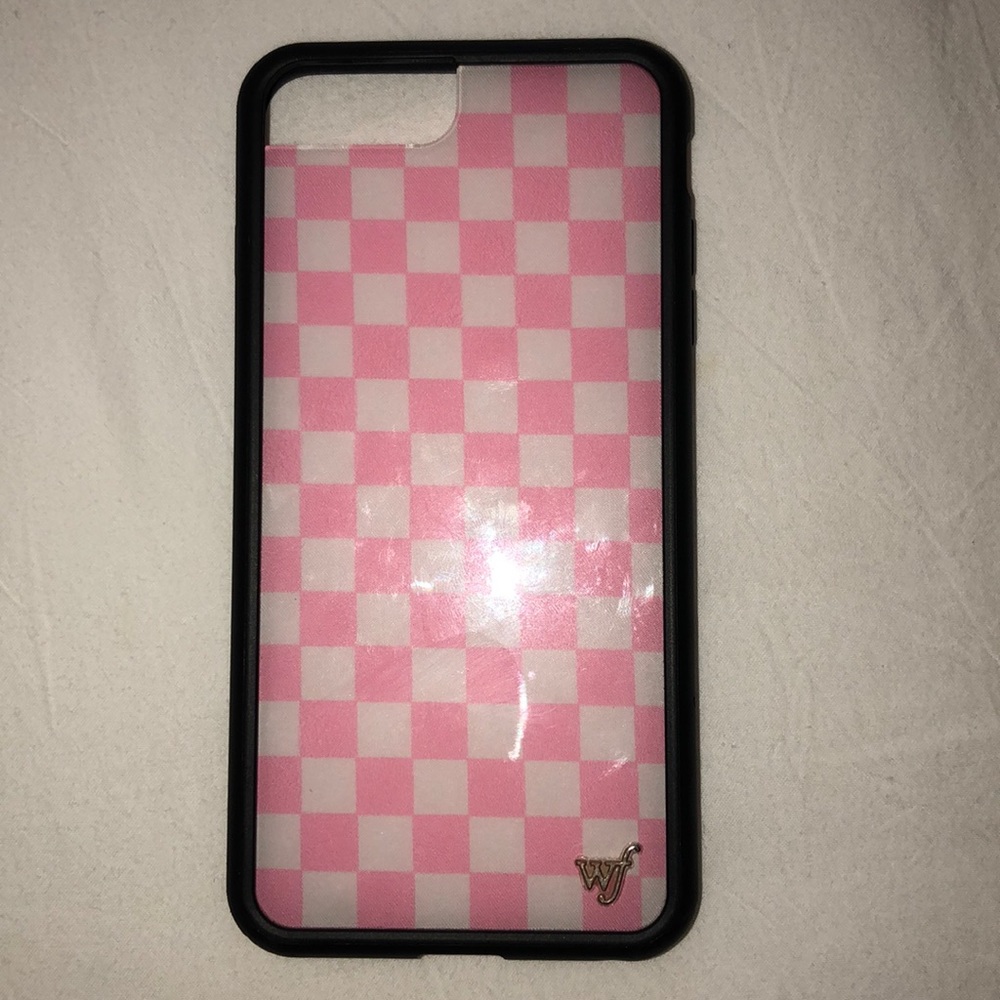 pink checkerboard iphone case (7 plus or 8 plus)